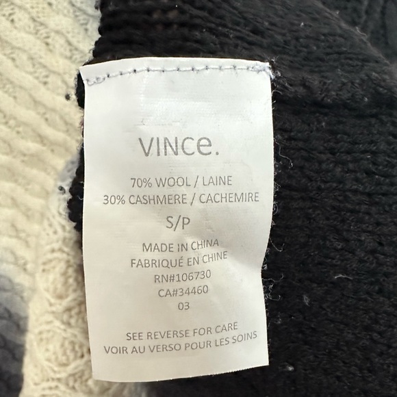 Vince Ombré Black, Gray, Cream Sweater, Size Small - Picture 3 of 4